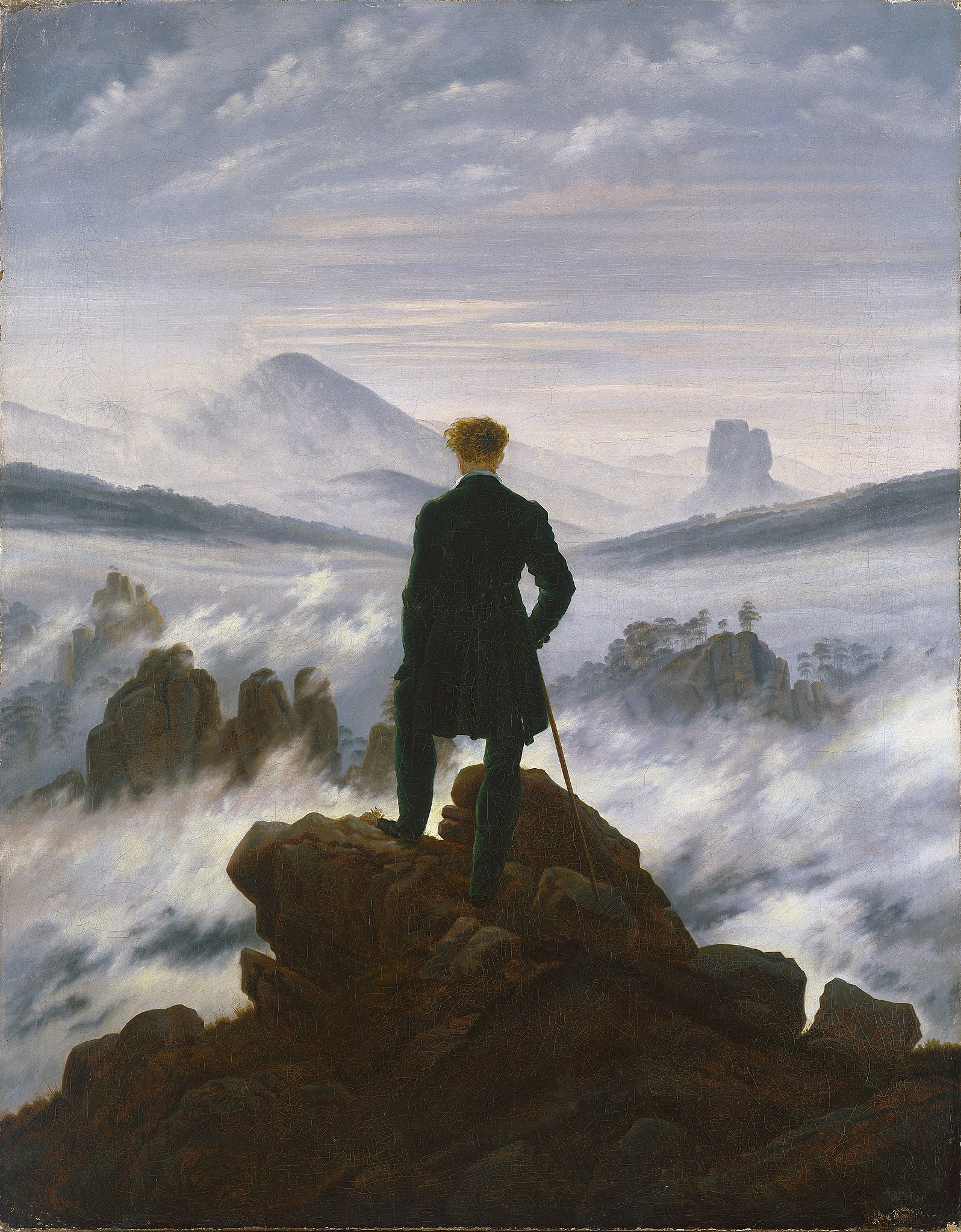 Wanderer above the Sea of Fog (1818) by Caspar David Friedrich.